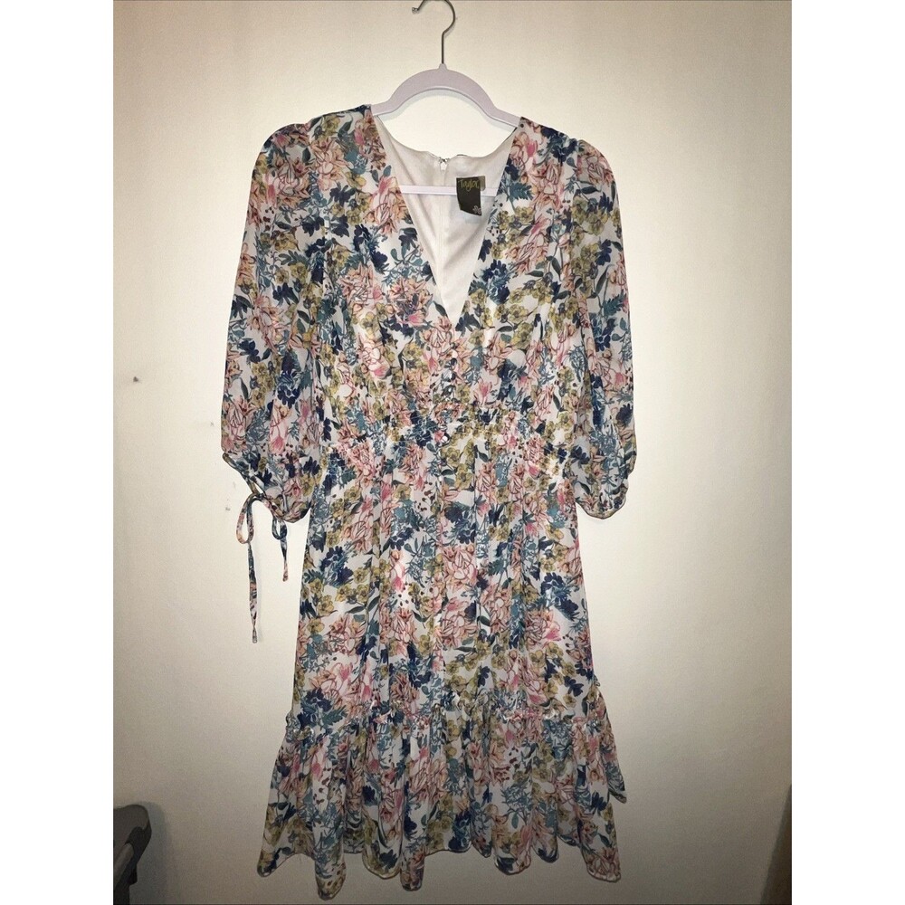Just Taylor Floral Midi Tiered Dress Smocked Cottagecore Fairy Coquette Size‎ 6